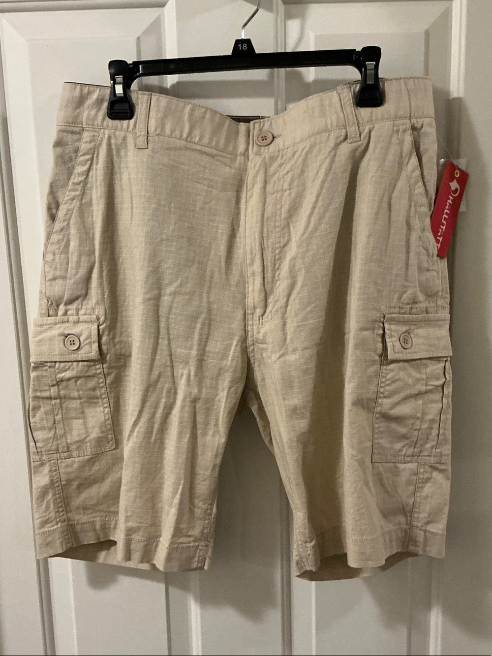 Hallstatt Mens Cargo Shorts Khaki Cotton/Spandex Size 36 Inseam 10” NWTs